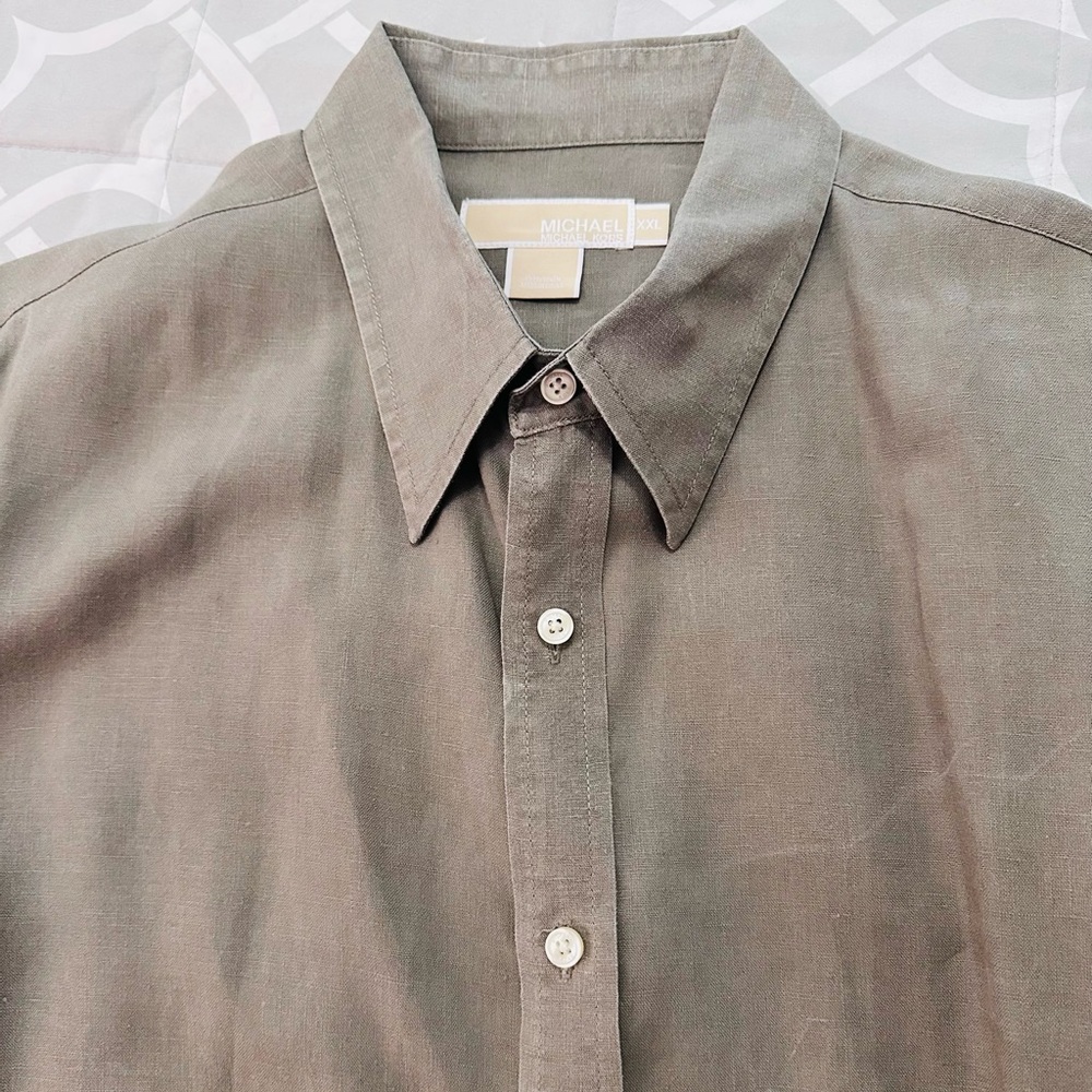 Michael Kors Men's Casual Olive Shirt